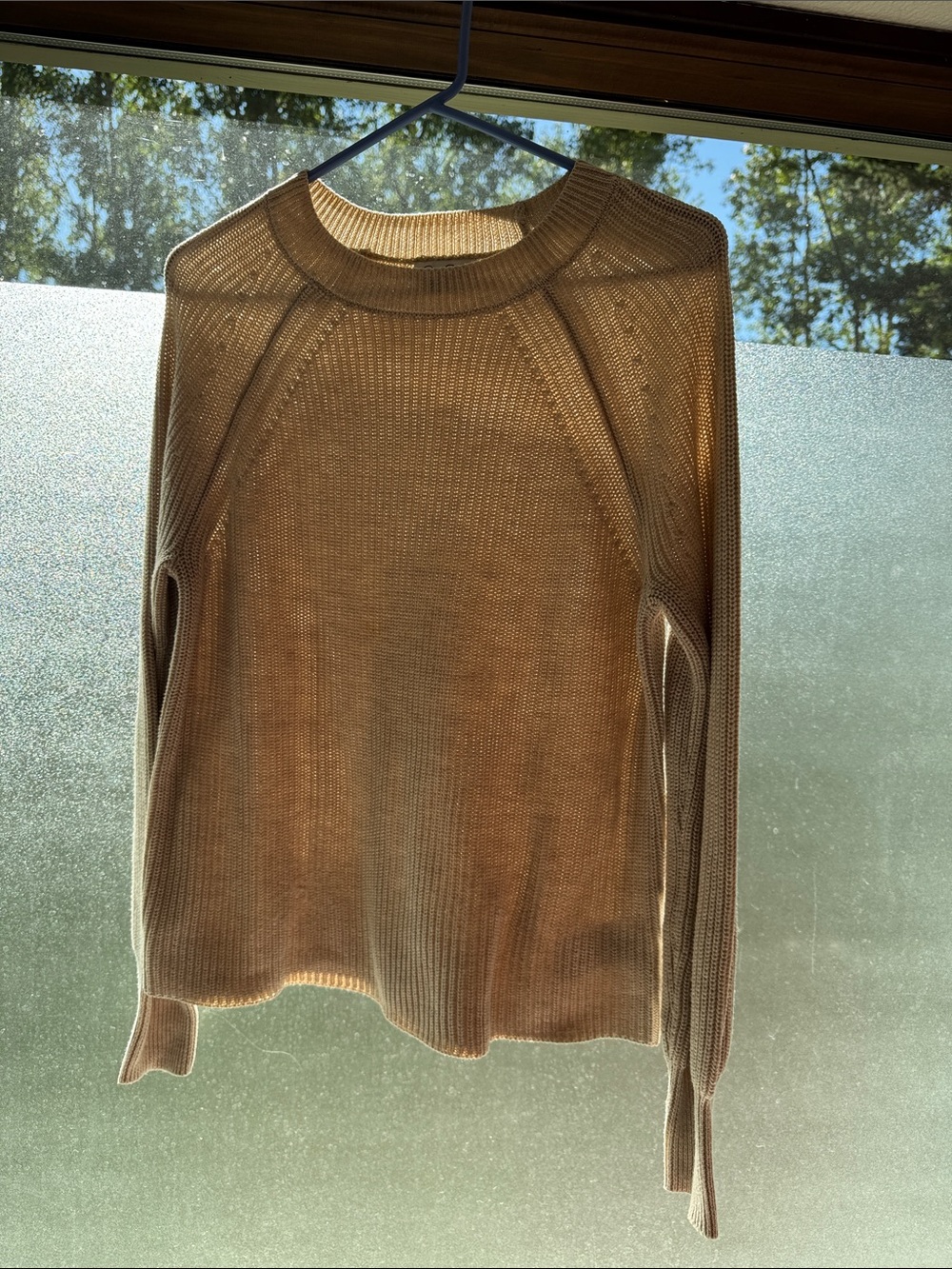 Jessica Simpson Cream Ribbed Knit Crewneck Sweater